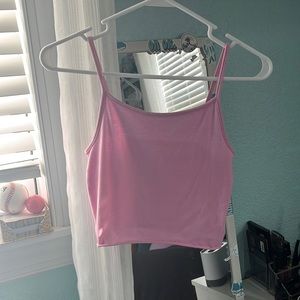Pink cropped tank top